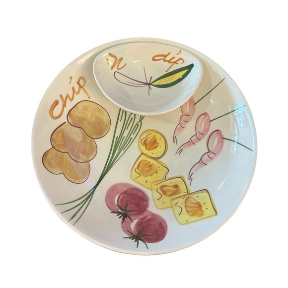 Vintage Mid-Century Modern Los Angeles Pottery Chip & Dip Serving Bowl Set - Picture 7 of 8